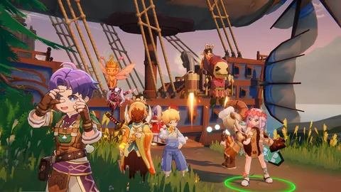 Group of chibi-style Ragnarok adventurers posing on an airship deck