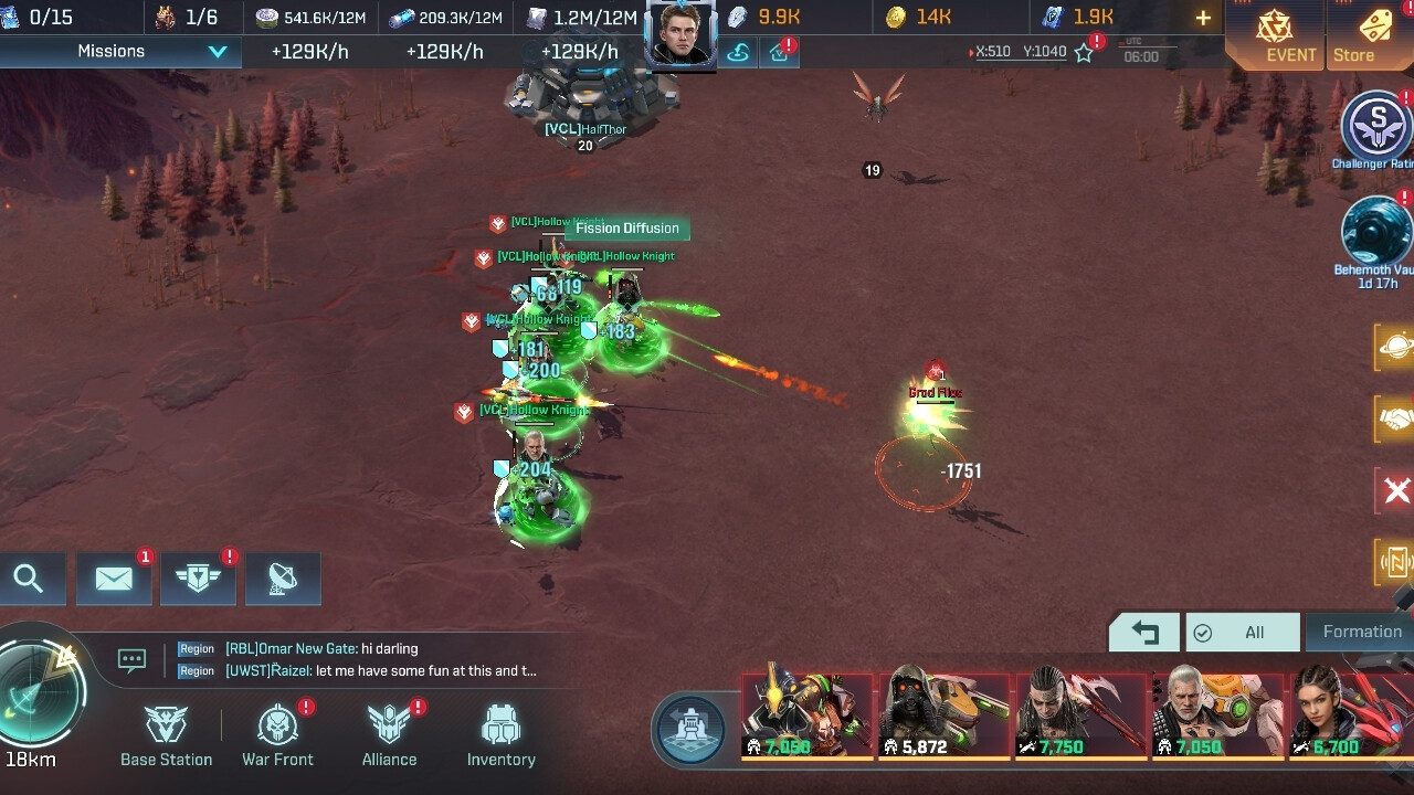 Project Entropy units fighting across a red desert battlefield, seen from above